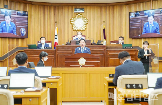 박홍률 목포시장 18일 제377회 목포시의회 임시회 민선8기 시정연설.