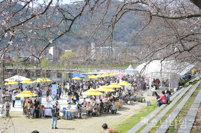 순천시 삼산동, 제10회 용당뚝방길 벚꽃축제 성료.
