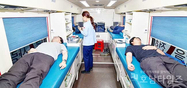 현대삼호重, 지역 혈액수급 안정화 위한 전사 헌혈 행사 개최.